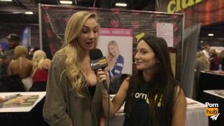 Mia Malkova  Kendra Sunderland at eXXXotica 2015 with Pornhub Aria
