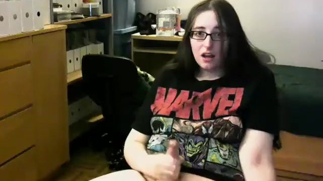 BoringKate Stroke's her Girl Cock and Flashes her Tits