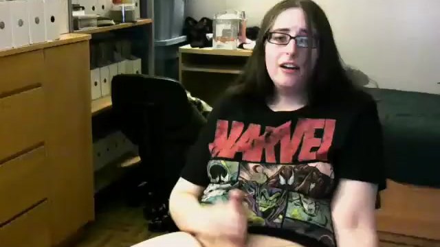 BoringKate Stroke's her Girl Cock and Flashes her Tits