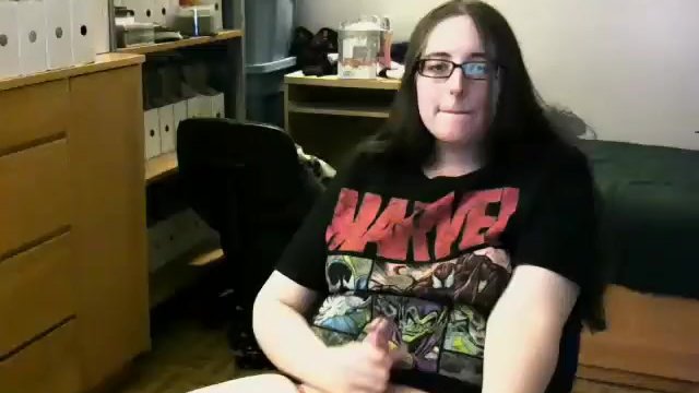 BoringKate Stroke's her Girl Cock and Flashes her Tits