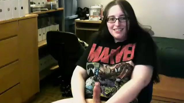 BoringKate Stroke's her Girl Cock and Flashes her Tits