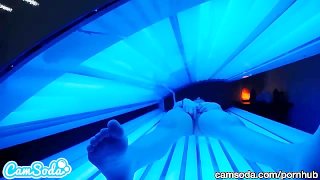 Teen Latina Gets Caught Rubbing Her Clit While Using A Tanning Bed