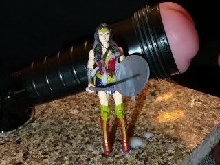 Fleshlight Fuck, Cum_on Wonder Woman Figurine.Multiple Cumshots. Gal Gadot