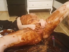 Making Myself into a Birthday Cake with Chocolate and Candles