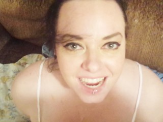 SEXY WIFE TAKES FANTASTIC FACIAL CUMSHOT AND THANKS ME!!!