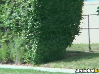 StrandedTeens - Teen loses her dog and finds a cock