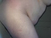 Preview 4 of chubby tattooed sucks and fucks dildo in shower