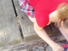 Blonde hooker blows hiker on trail - Erin Electra