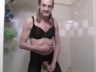 'exploring the other side'-Sexy CD stroking hard cock