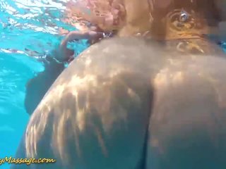 nuru massage, underwater, blowjob, slippery