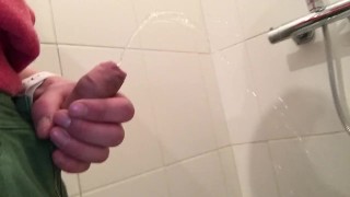 pissing in shower with my smelly dick
