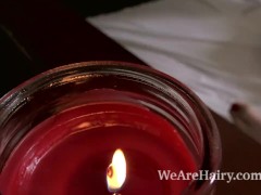 Trillium masturbates with pink vibe while in bed