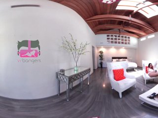 VR Bangers - [360°VR] Grounded Horny Dillion MASTURBATES for Her Boyfriend screenshot number 1