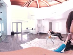 VR Bangers - Hot Ebony pole dancer Nadia Jay fingered and cum hard VR porn 