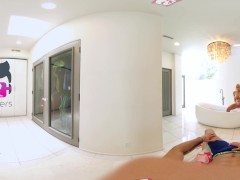 VR Bangers - [360°VR] Blonde Alix Lynx cought by boyfriend masturbating