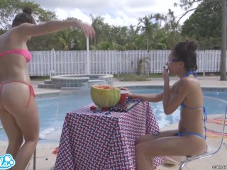 pool side, lesbian, fun and games, funny