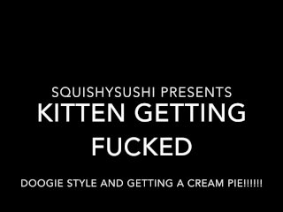 View Kitten getting fucked doggie style and getting a CREAM PIE!!!!!