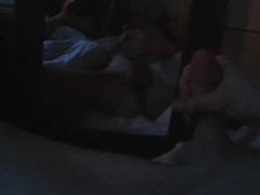 jerking off to my reflection, dark image sorry...