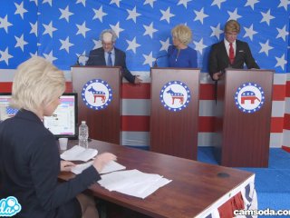 donald trump and hillary clinton fucking bernie sanders and megan parody