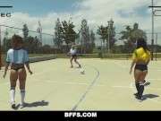 Preview 3 of BFFS - Hot Soccer Chicks Fucked by Coach