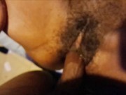 Preview 1 of WET BLACK PUSSY contractions! Watch her clit jump as she cums on hard dick!