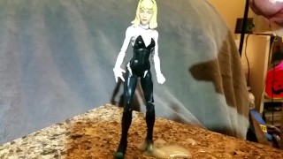 Pavouk Gwen Odmaskovaný Zpomalený Pohyb Cum Na Figurce Fetiš SOF Gwen Stacy