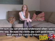Preview 3 of FakeAgentUK Unexpected creampie for sexy redhead whilst riding big dick