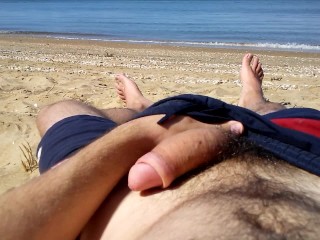 Solo Male Cumming on the Beach