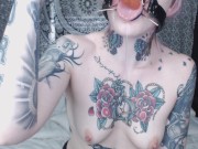 Preview 4 of tattooed sloppy deepthroat with spider gag and lots of drool