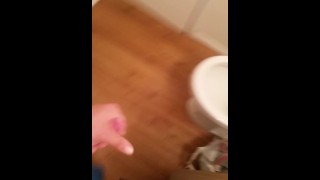 Busting a huge nut in the toilet