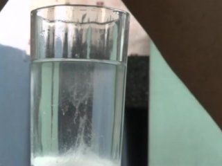 Dude Cumming in a Glass of Water