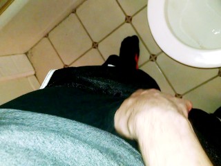 Uncut Guy with Beautiful Cock Pissing in Toilet