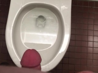 Cumshot on the Office Toilet