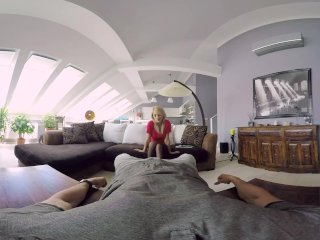 VR BANGERS- Katy Rose Lady In Red – Blonde Girl in Stockings VR Fucks