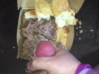 roast beef pussy, food porn, fetish, sandwich cum