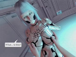hardcore, robot girl, anime, cartoon, 3d