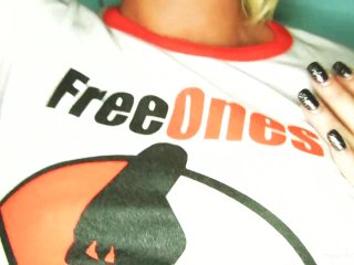 Gorgeous pornstar Britney teases in her FreeOnes shirt