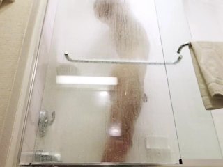 GAY muscle jock twink rubbing thick cock in shower