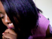 Preview 1 of POV EBONY BABE Tears Up While Deep Throating+ Eye-Rolling And Moaning