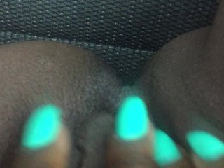 wet pussy, clit rubbing, driving, car