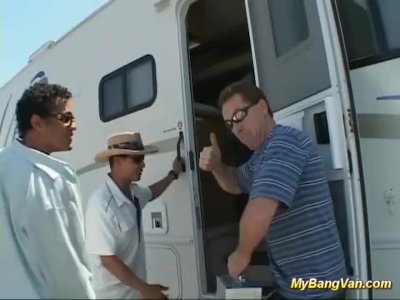 Milf picked up for bangvan orgy