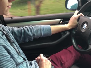 Little Chris jerks off driving us to Grandma's house Video