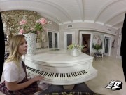 Preview 1 of WankzVR - Schoolgirl Seduces Her Piano Teacher! (VR)