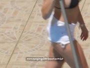 Preview 2 of Brazilian girl Cleaning the swiming pool voyeur