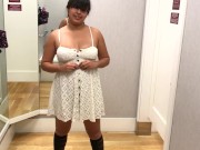 Preview 1 of Girl Gets and Gives Oral in Public Store Dressing Room