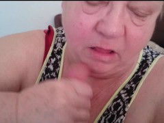 Horny OMA makes my EGGS empty ** Blowjob **