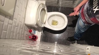 Pissing with a semi erection