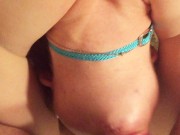 Preview 6 of Sloppy blowjob by amateur teen, pierced nipples and bondage handcuffs