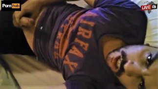 Handsome Guy Jerking Off his Cock at Home, Tongue Out and Cum into Shirt