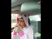 Preview 3 of French Teen in Unicorn Sweatwear drive boobs out by Vic Alouqua